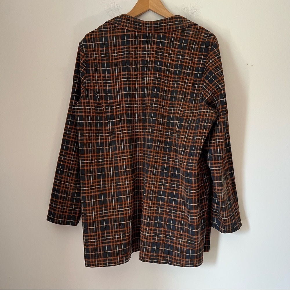 Liverpool Los Angeles Open Longline Boyfriend Jersey Knit Blazer Fall Plaid - Picture 12 of 16